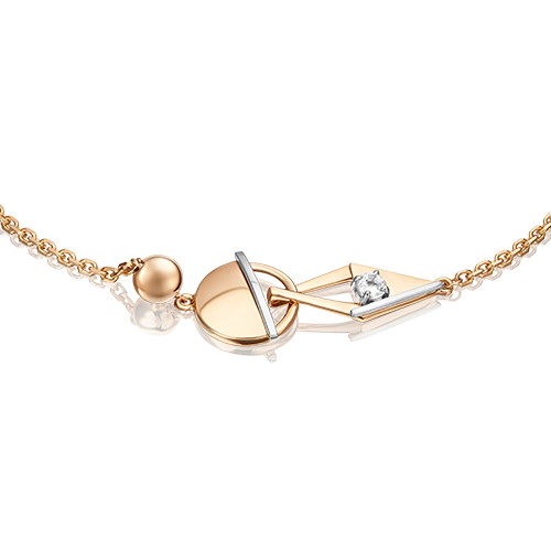 Браслет «Контрасты» из комбинированного золота с натуральным топазом white 05-0705-00-201-1111