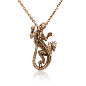 Подвеска «Ящерица» из красного золота с эмалью 03-2975-00-000-1110-48
