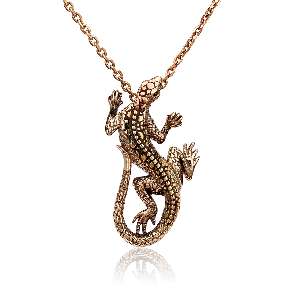 Подвеска «Ящерица» из красного золота с эмалью 03-2975-00-000-1110-48