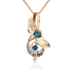 Подвеска «Мелодия ночи» из комбинированного золота с топазами 03-3302-00-201-1140