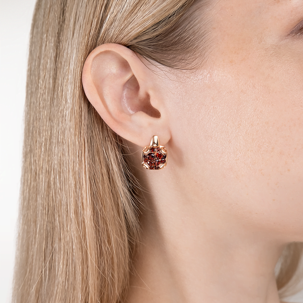 Серьги с английским замком из красного золота с гранатами 02-5397-00-204-1110