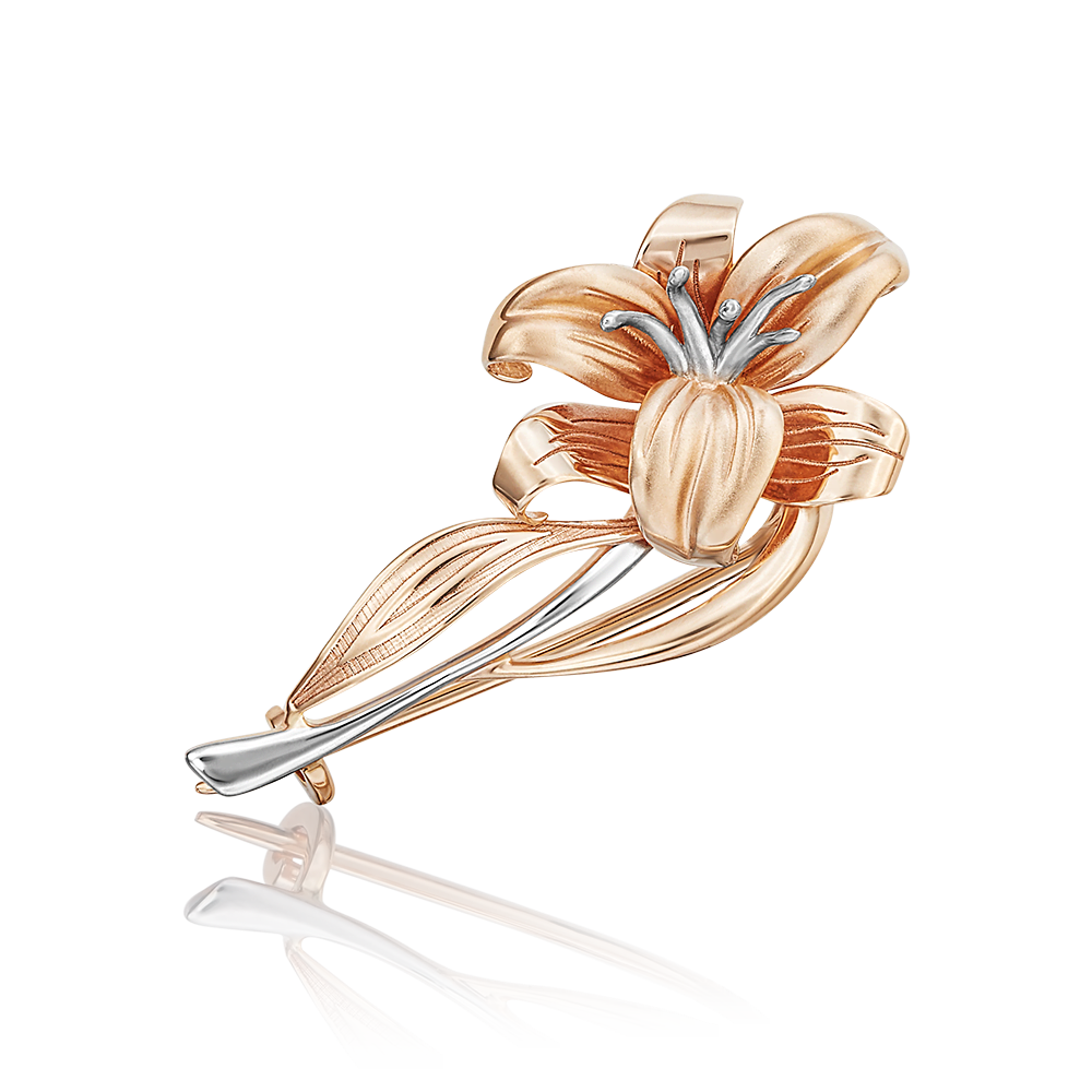 Брошь «Лилия» из красного золота 04-0179-00-000-1110-48
