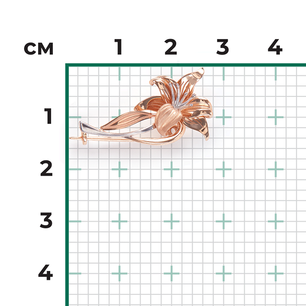 Брошь «Лилия» из красного золота 04-0179-00-000-1110-48