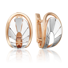 Серьги с английским замком из комбинированного золота 02-5372-00-000-1111