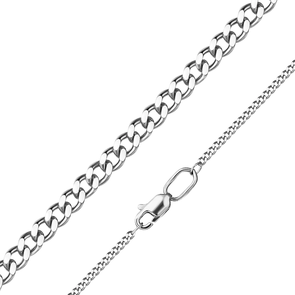 Цепь из белого золота с алмазной гранью (плетение «Панцирное») 21-0111-040-1120-17