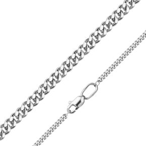 Цепь из белого золота с алмазной гранью (плетение «Панцирное»)