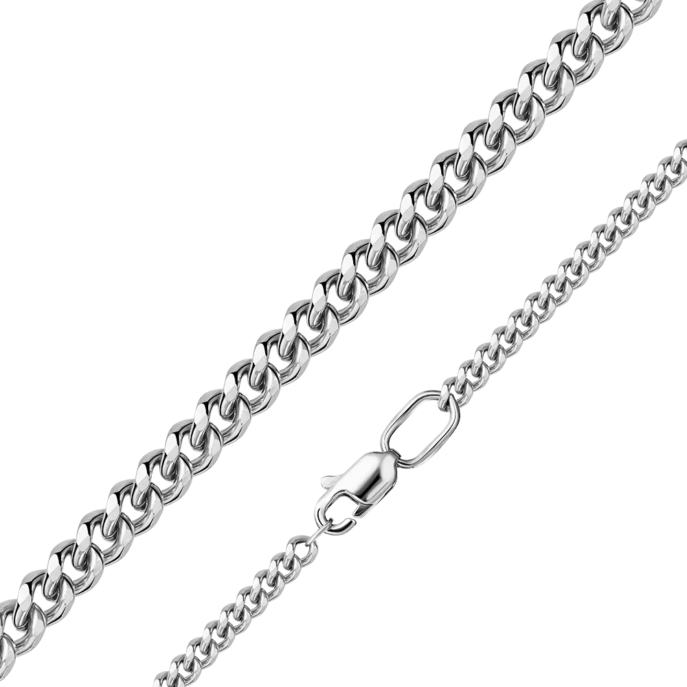 Цепь из белого золота с алмазной гранью (плетение «Панцирное») 21-0111-080-1120-17