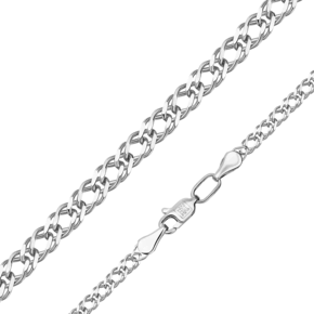 Цепь из белого золота с алмазной гранью (плетение «Двойной ромб») 21-0311-045-1120-17