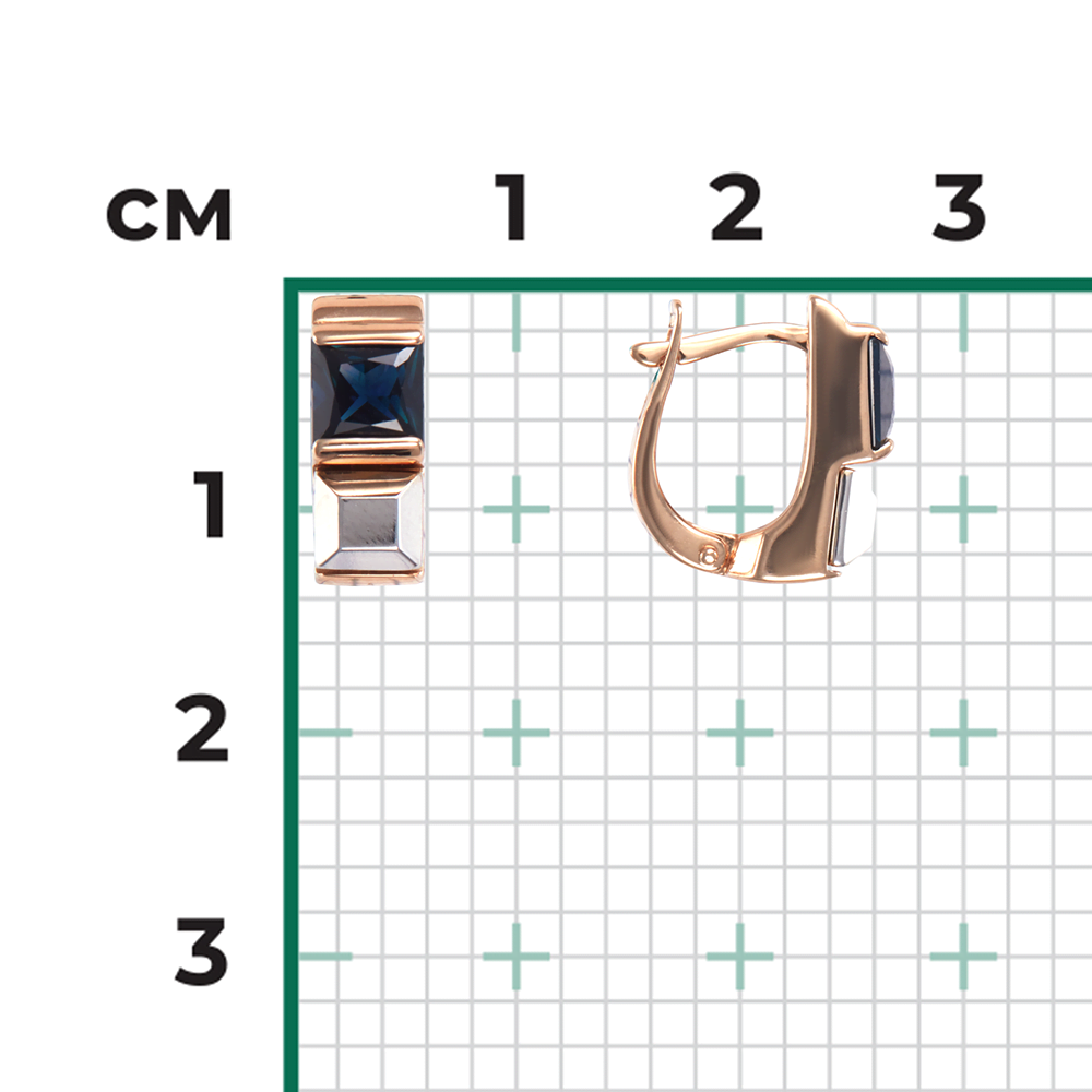 Серьги с английским замком из комбинированного золота с сапфиром 02-4246-00-102-1111-30