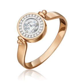 Кольцо из красного золота с фианитом 01-5418-00-401-1110