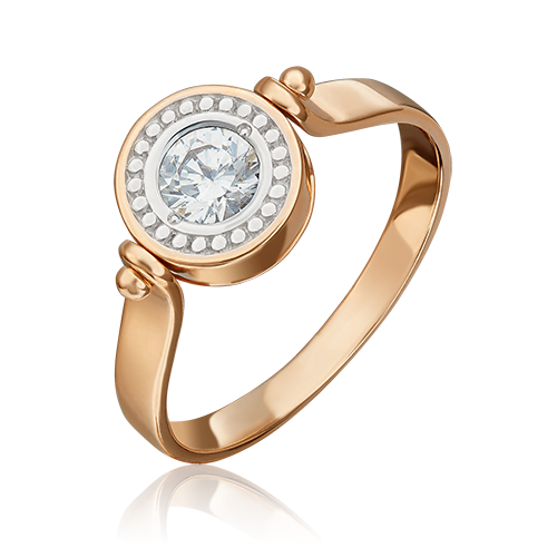 Кольцо из красного золота с фианитом 01-5418-00-401-1110