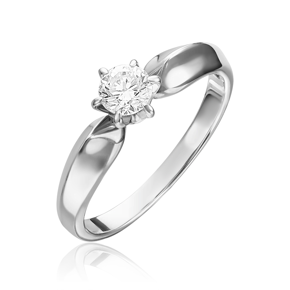 Помолвочное кольцо из белого золота с фианитом 01-0913-00-501-1120-38