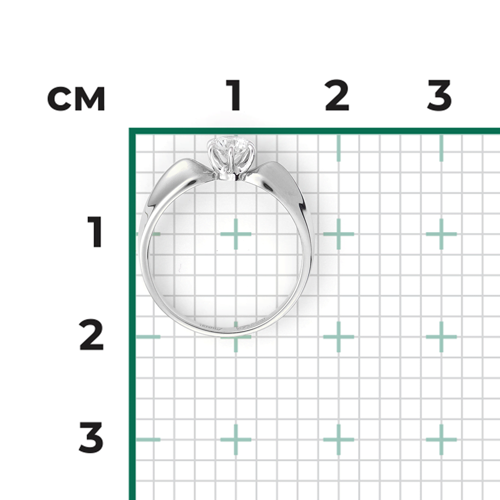 Помолвочное кольцо из белого золота с фианитом 01-0913-00-501-1120-38