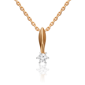 Подвеска из комбинированного золота с бриллиантом 03-0138-00-101-1111-30