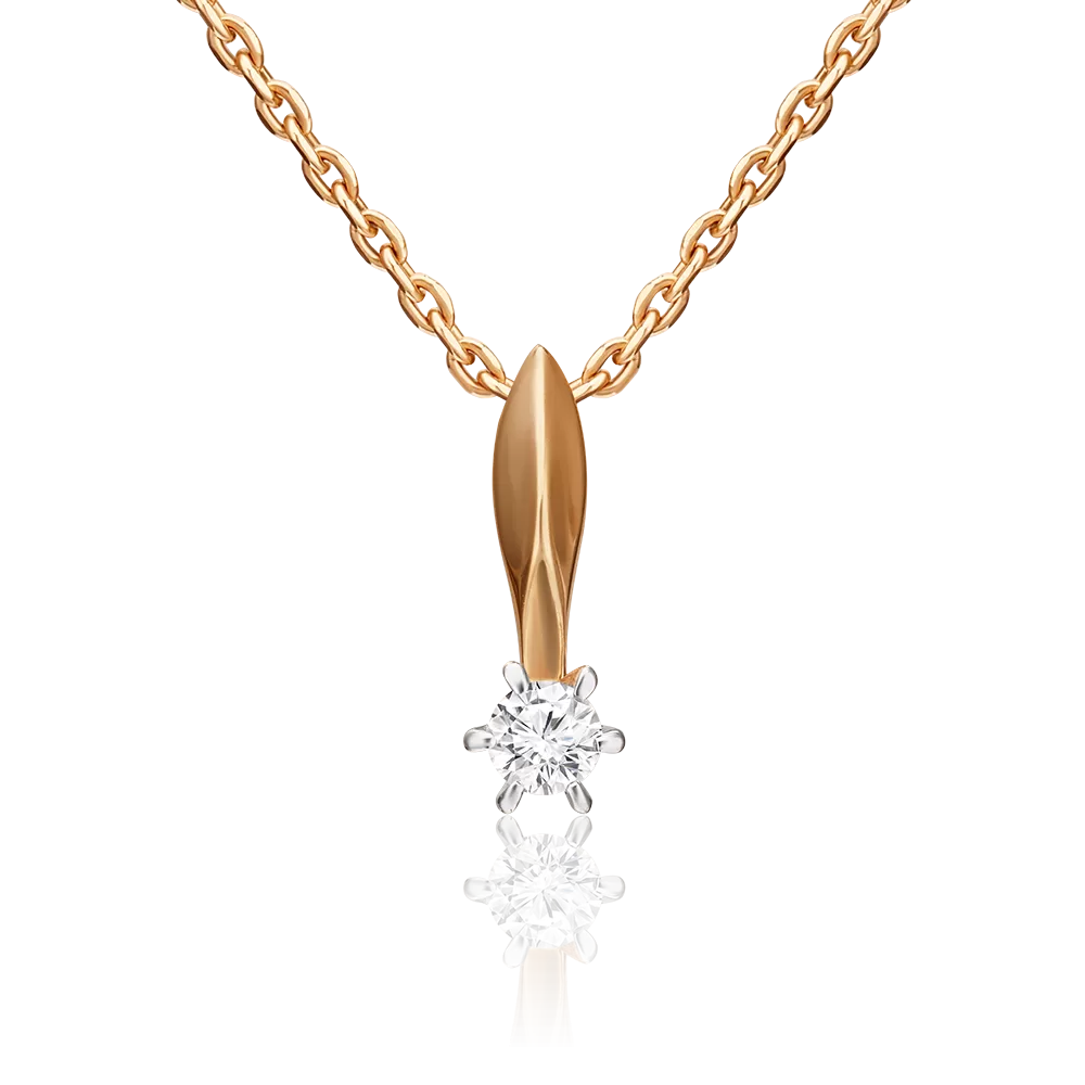 Подвеска из комбинированного золота с бриллиантом 03-0138-00-101-1111-30