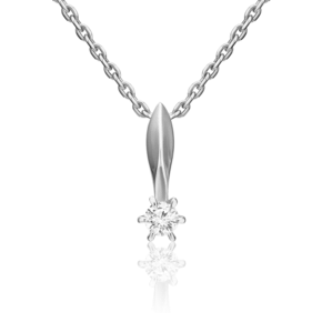 Подвеска из белого золота с бриллиантом 03-0139-00-101-1120-30