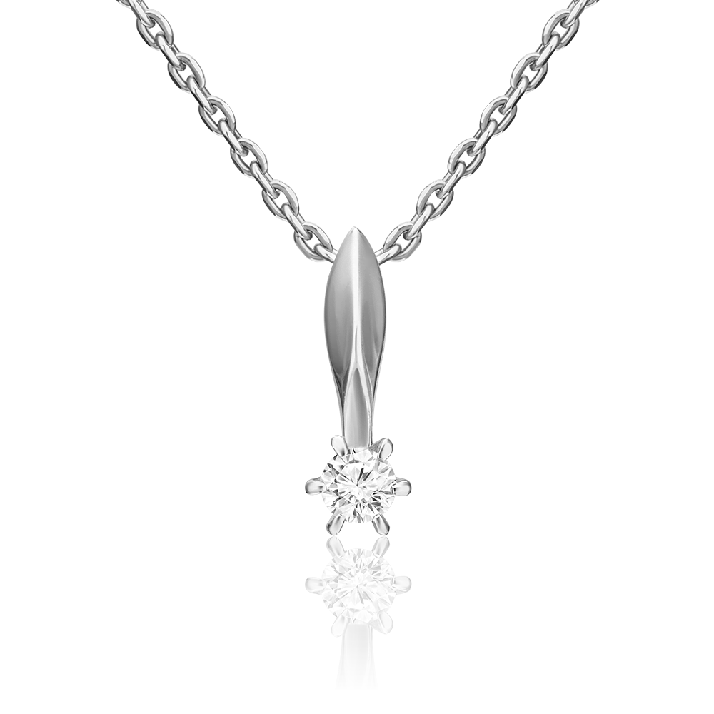 Подвеска из белого золота с бриллиантом 03-0139-00-101-1120-30