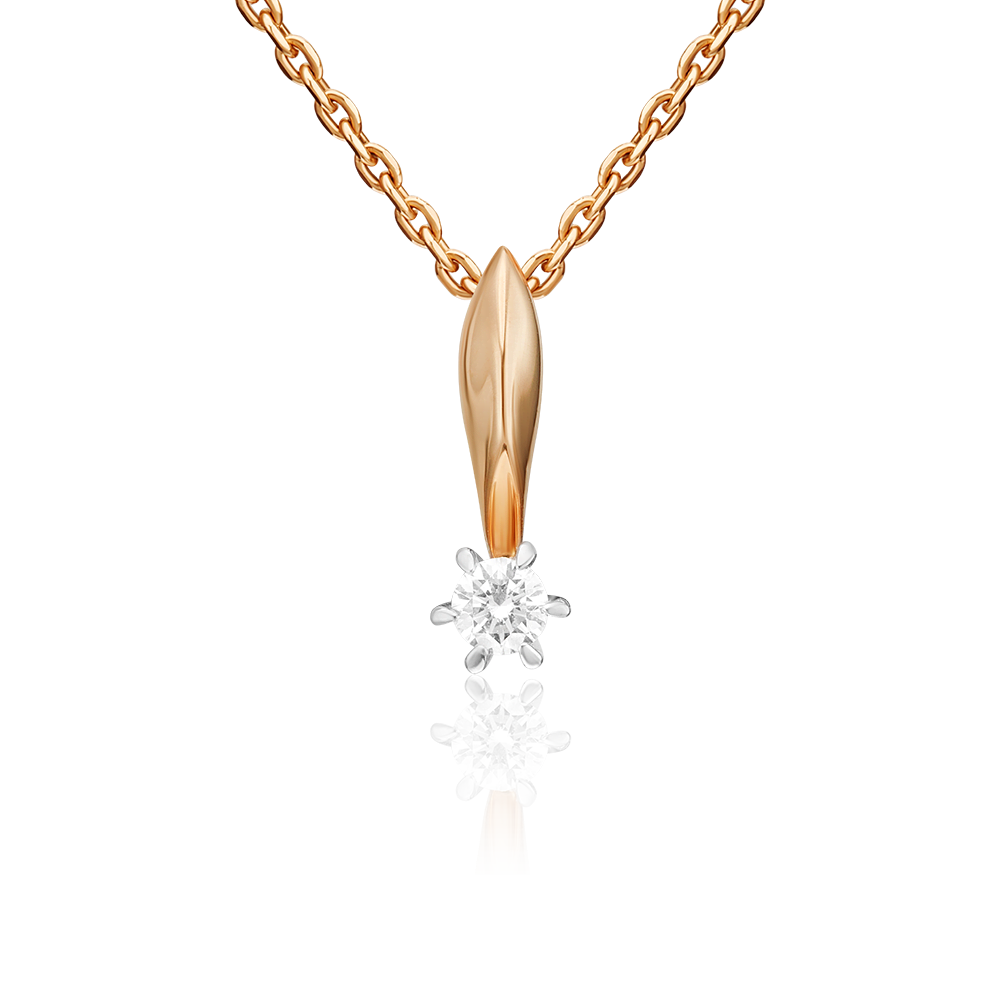 Подвеска из комбинированного золота с бриллиантом 03-0140-00-101-1111-30