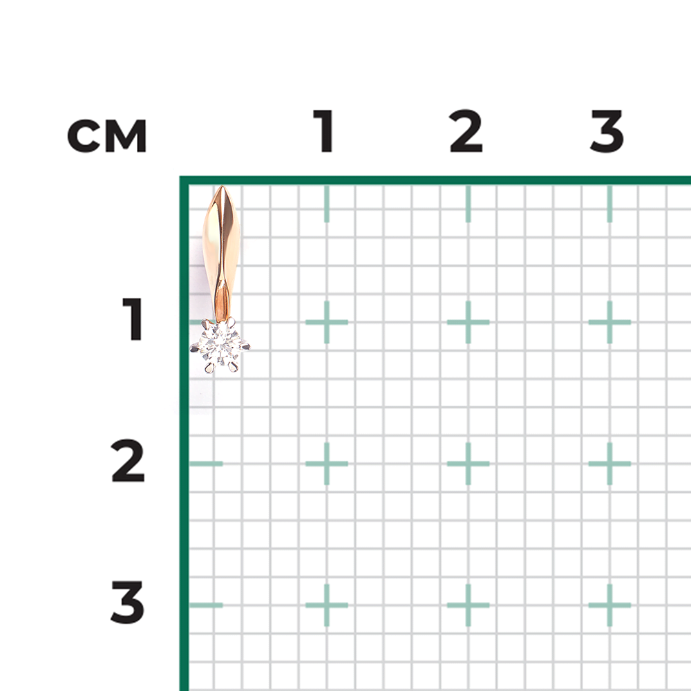 Подвеска из комбинированного золота с бриллиантом 03-0140-00-101-1111-30