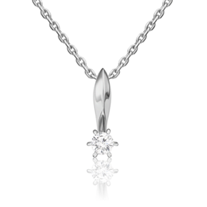 Подвеска из белого золота с бриллиантом