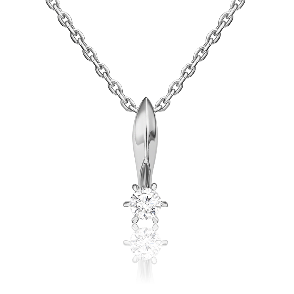 Подвеска из белого золота с бриллиантом 03-0141-00-101-1120-30