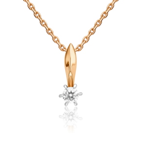 Подвеска из комбинированного золота с бриллиантом