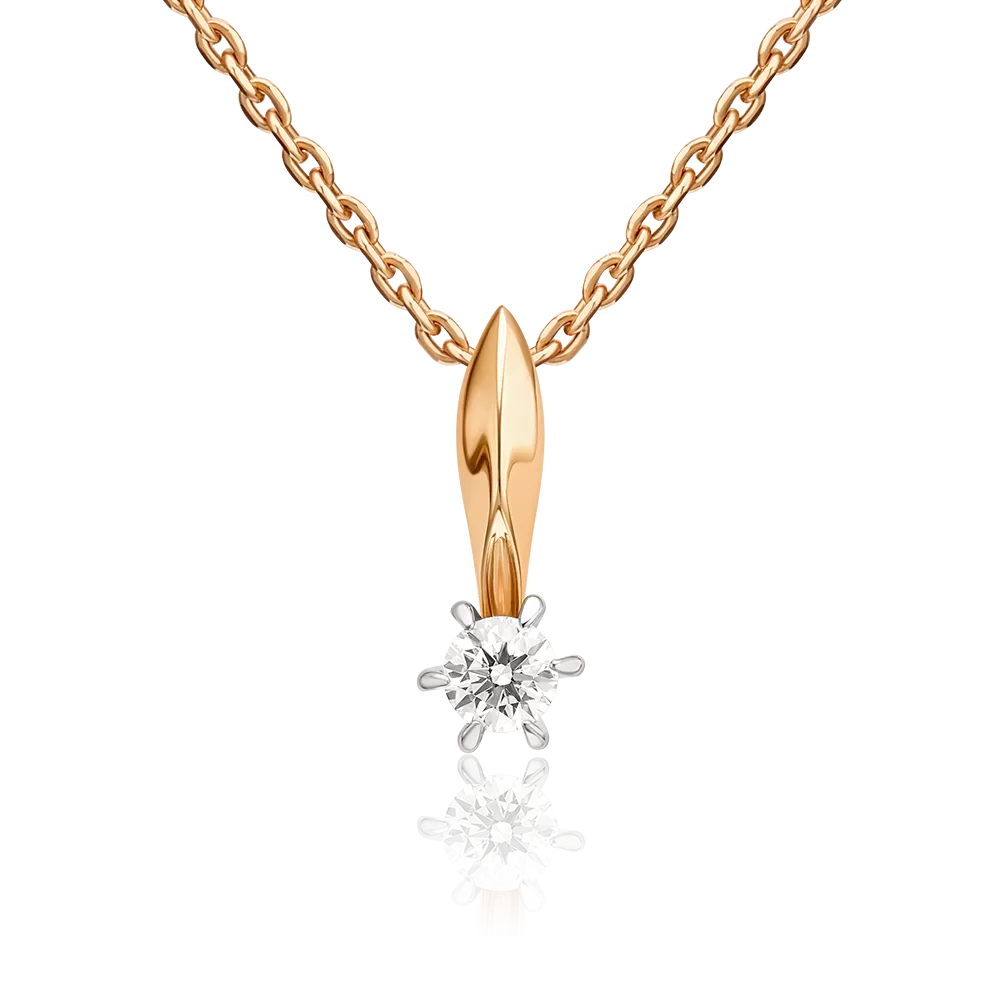 Подвеска из комбинированного золота с бриллиантом 03-0142-00-101-1111-30