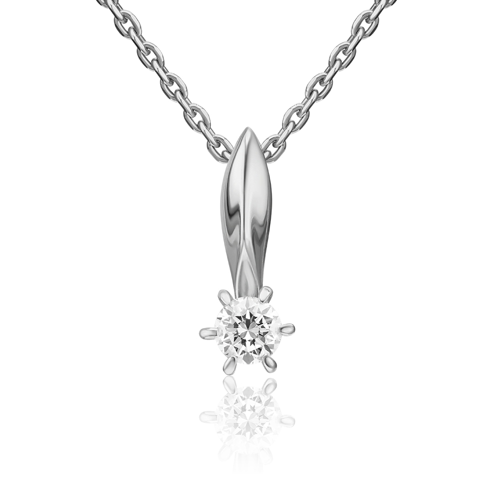 Подвеска из белого золота с бриллиантом 03-0143-00-101-1120-30