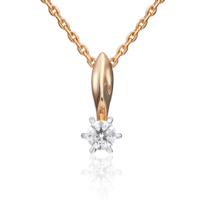 Подвеска из комбинированного золота с бриллиантом 03-0146-00-101-1111-30