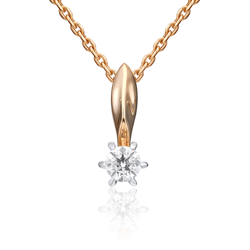 Подвеска из комбинированного золота с бриллиантом 03-0146-00-101-1111-30