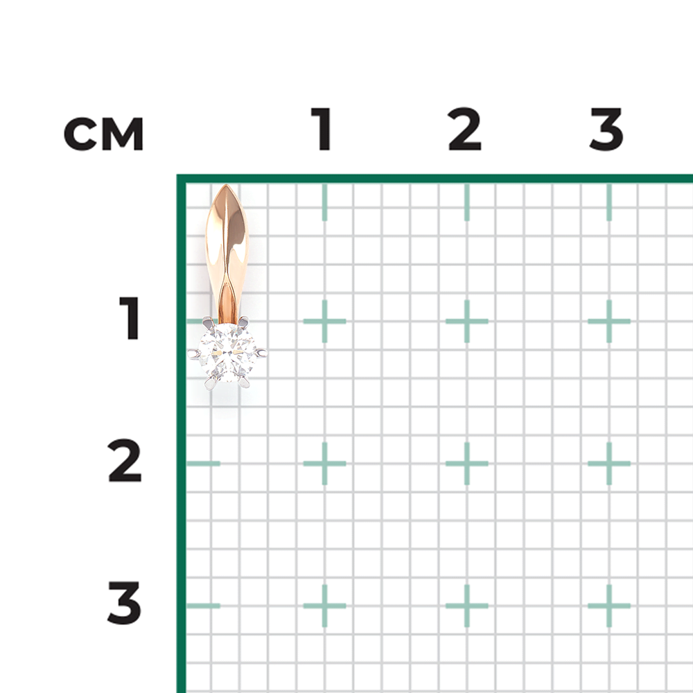 Подвеска из комбинированного золота с бриллиантом 03-0146-00-101-1111-30