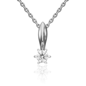 Подвеска из белого золота с бриллиантом 03-0147-00-101-1120-30