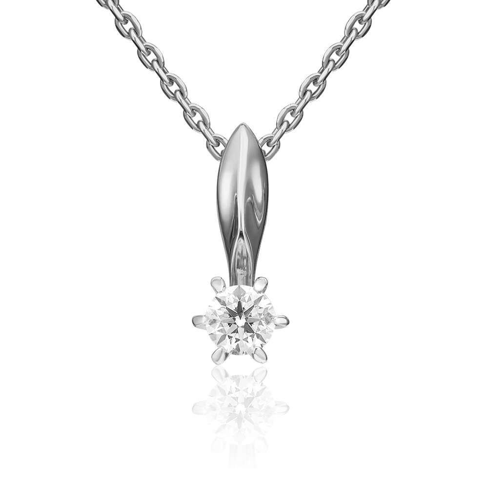 Подвеска из белого золота с бриллиантом 03-0147-00-101-1120-30