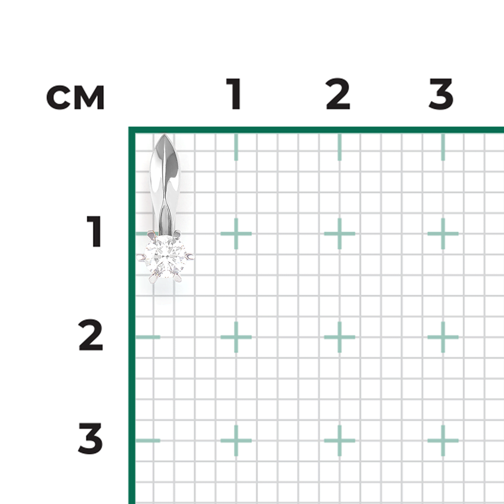 Подвеска из белого золота с бриллиантом 03-0147-00-101-1120-30
