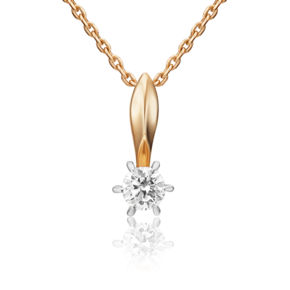 Подвеска из комбинированного золота с бриллиантом 03-0150-00-101-1111-30