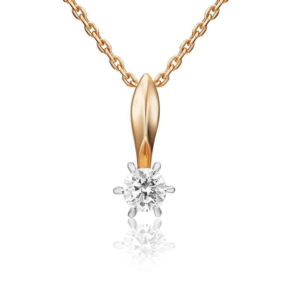 Подвеска из комбинированного золота с бриллиантом 03-0150-00-101-1111-30