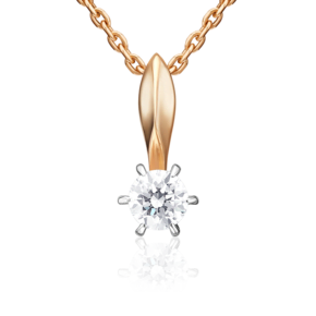 Подвеска из комбинированного золота с бриллиантом 03-0152-00-101-1111-30