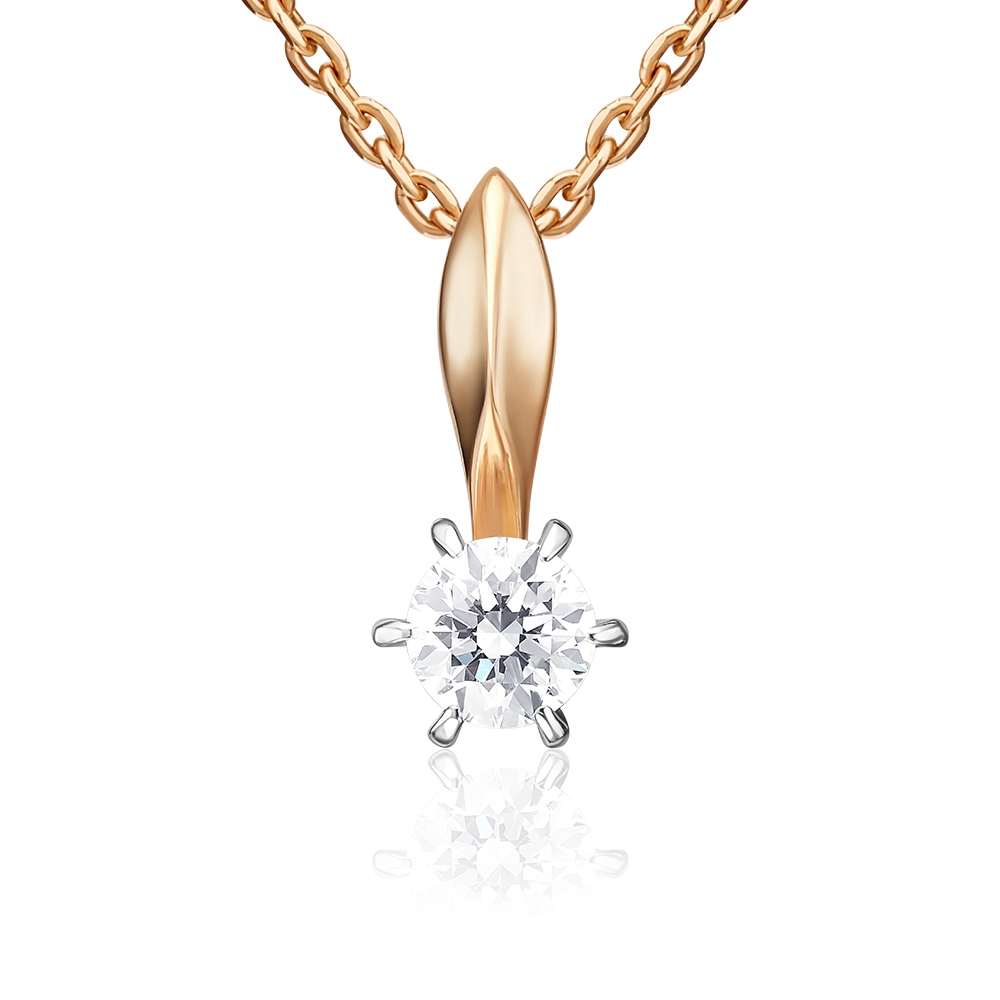 Подвеска из комбинированного золота с бриллиантом 03-0152-00-101-1111-30