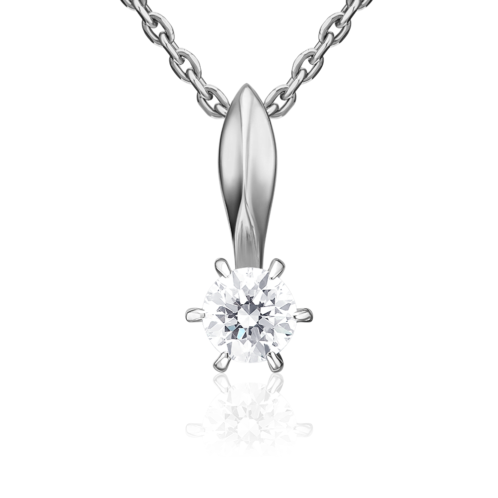 Подвеска из белого золота с бриллиантом 03-0153-00-101-1120-30