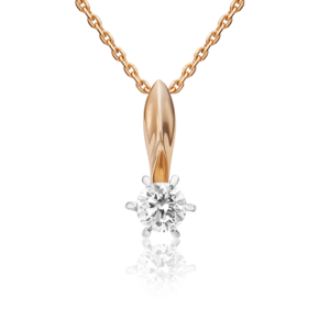 Подвеска из комбинированного золота с бриллиантом 03-0154-00-101-1111-30