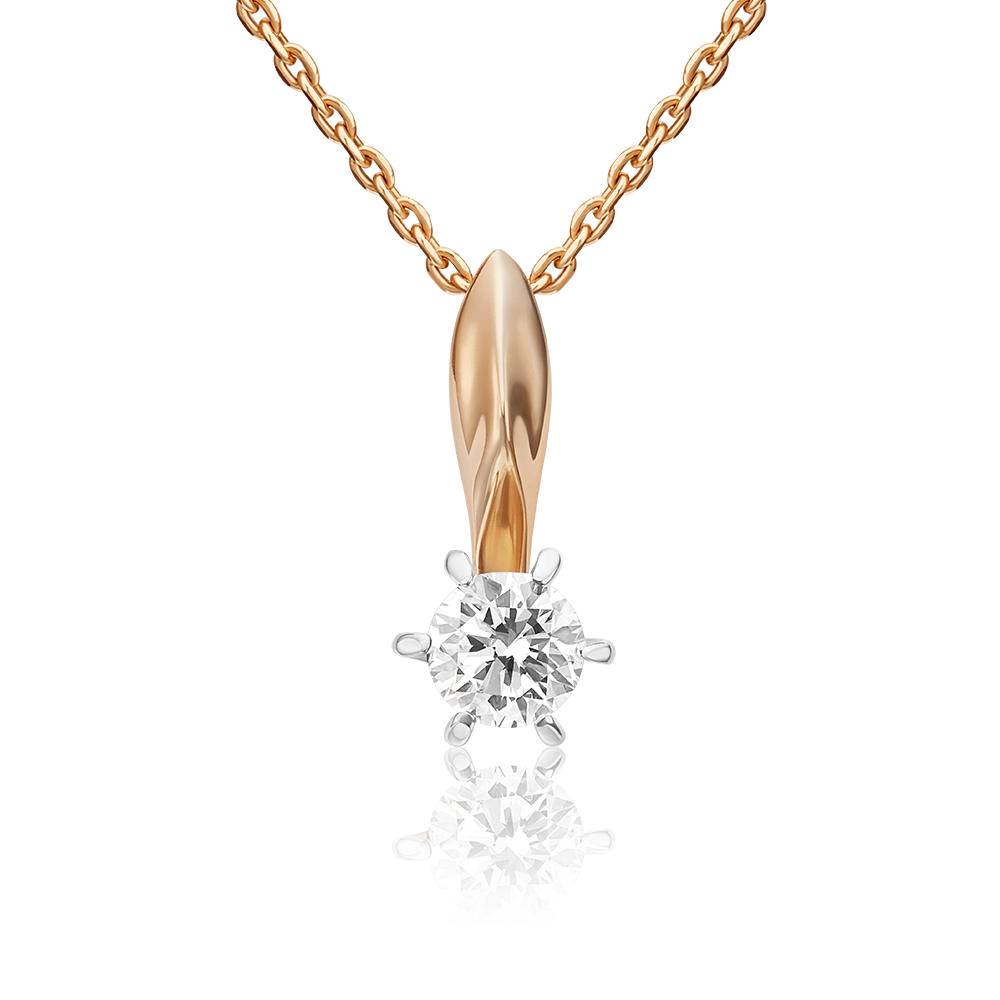 Подвеска из комбинированного золота с бриллиантом 03-0154-00-101-1111-30