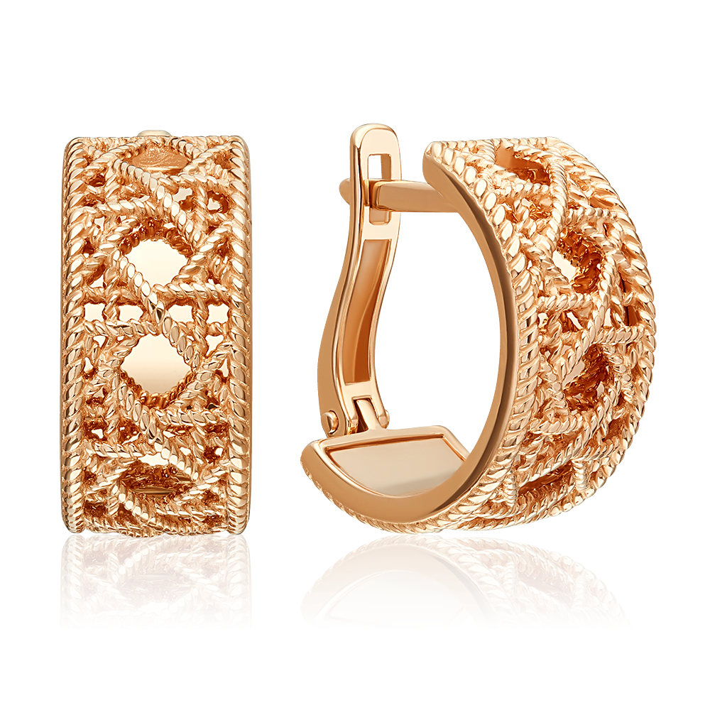 Серьги с английским замком из красного золота 02-5559-00-000-1110