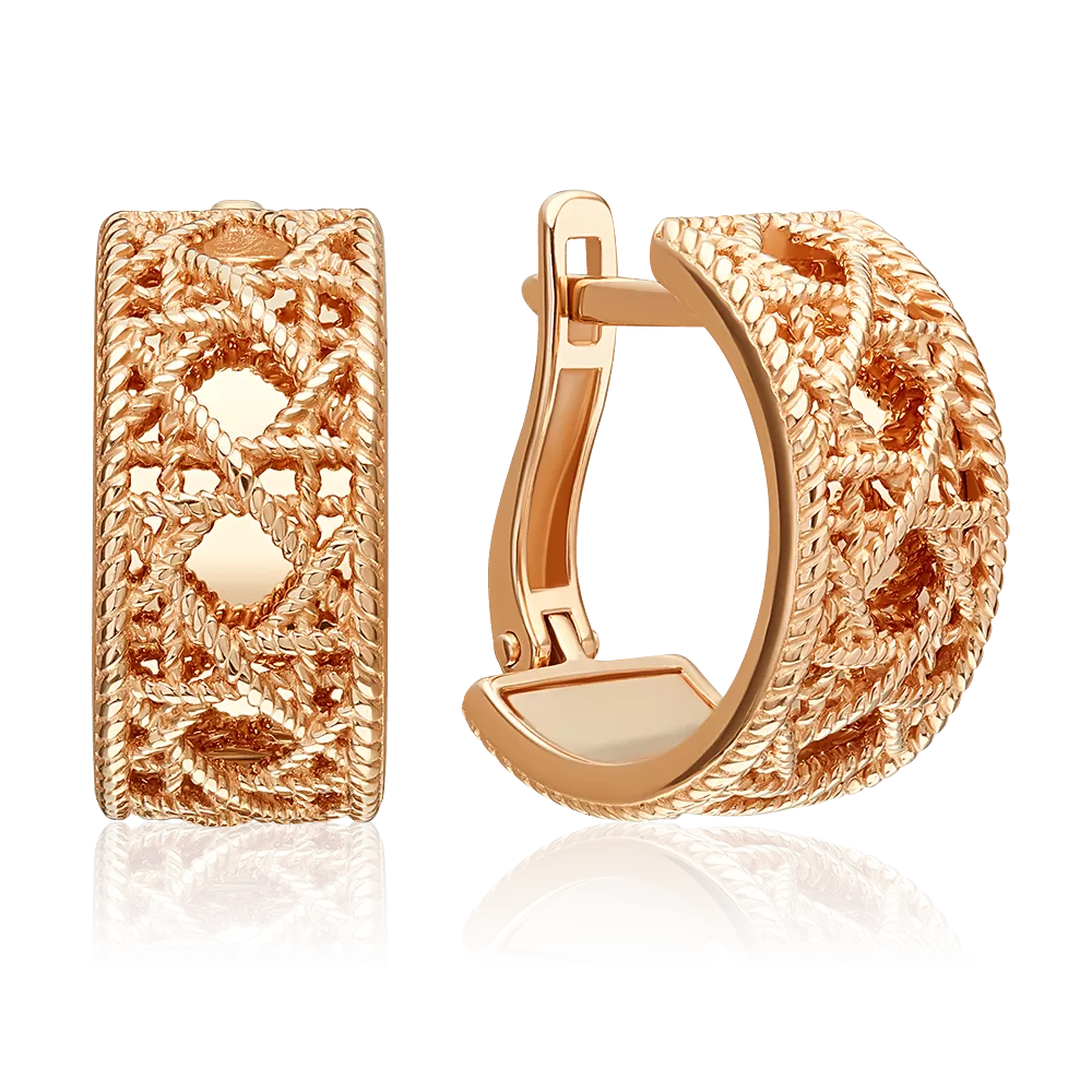 Серьги с английским замком из красного золота 02-5559-00-000-1110