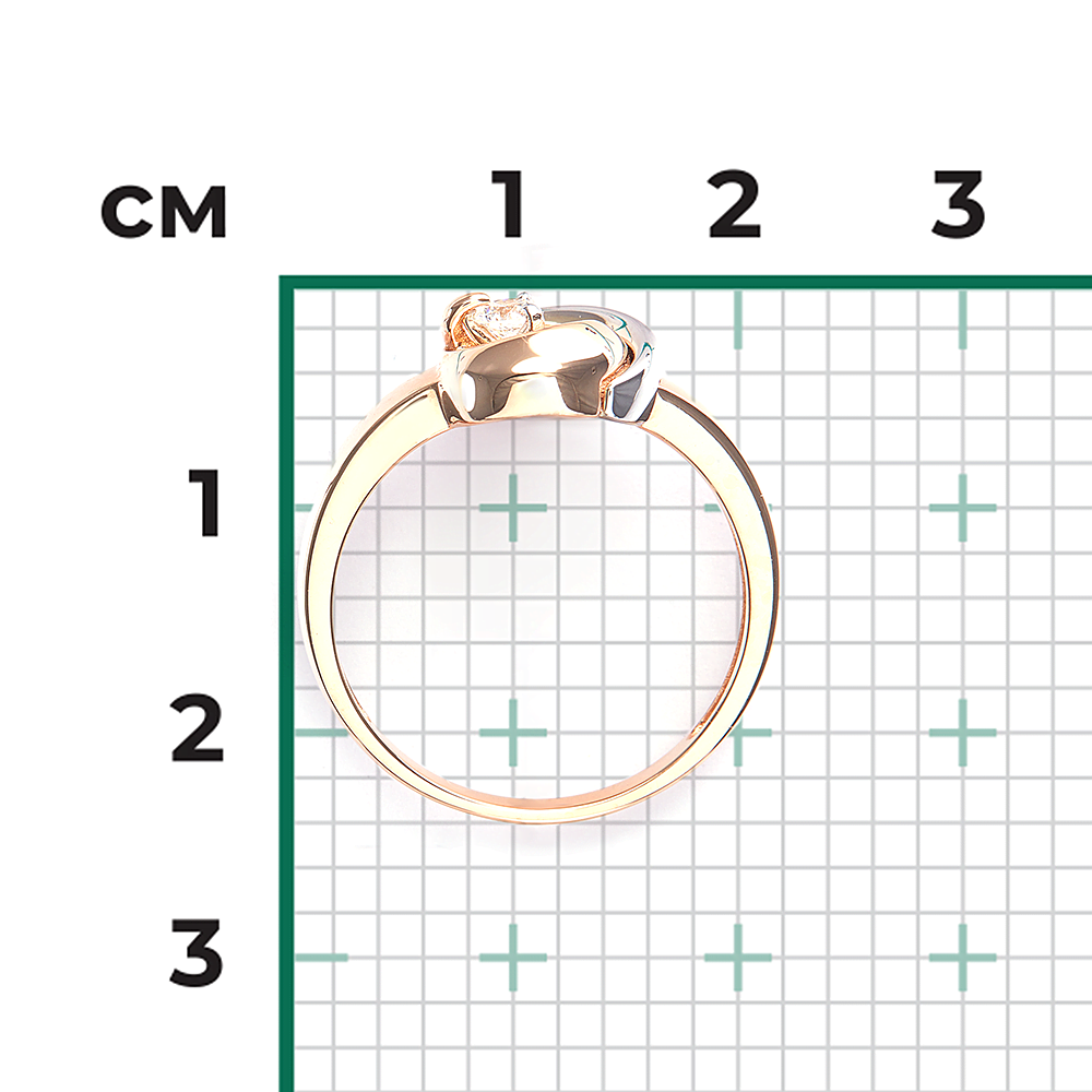 Кольцо из комбинированного золота с бриллиантом 01-5752-00-101-1111