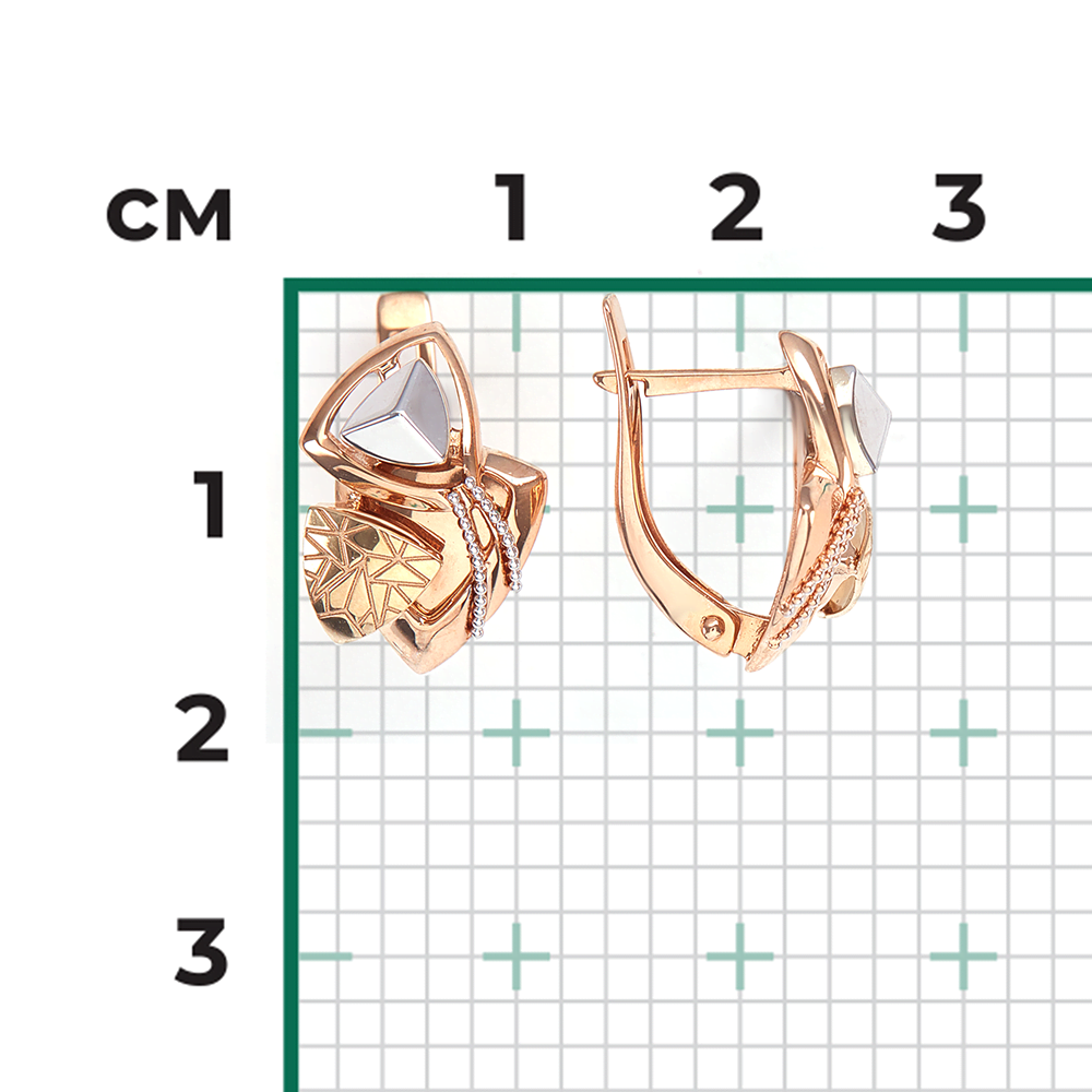 Серьги с английским замком из комбинированного золота 02-4117-00-000-1140-48