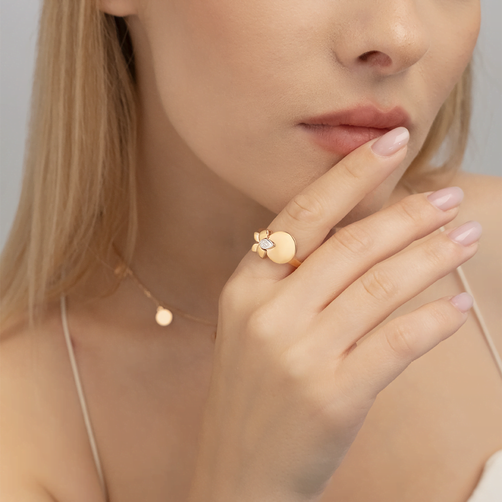 Кольцо из комбинированного золота с бриллиантами 01-5610-00-101-1111