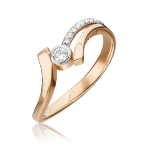 Кольцо из красного золота с бриллиантами 01-0753-00-101-1110-30