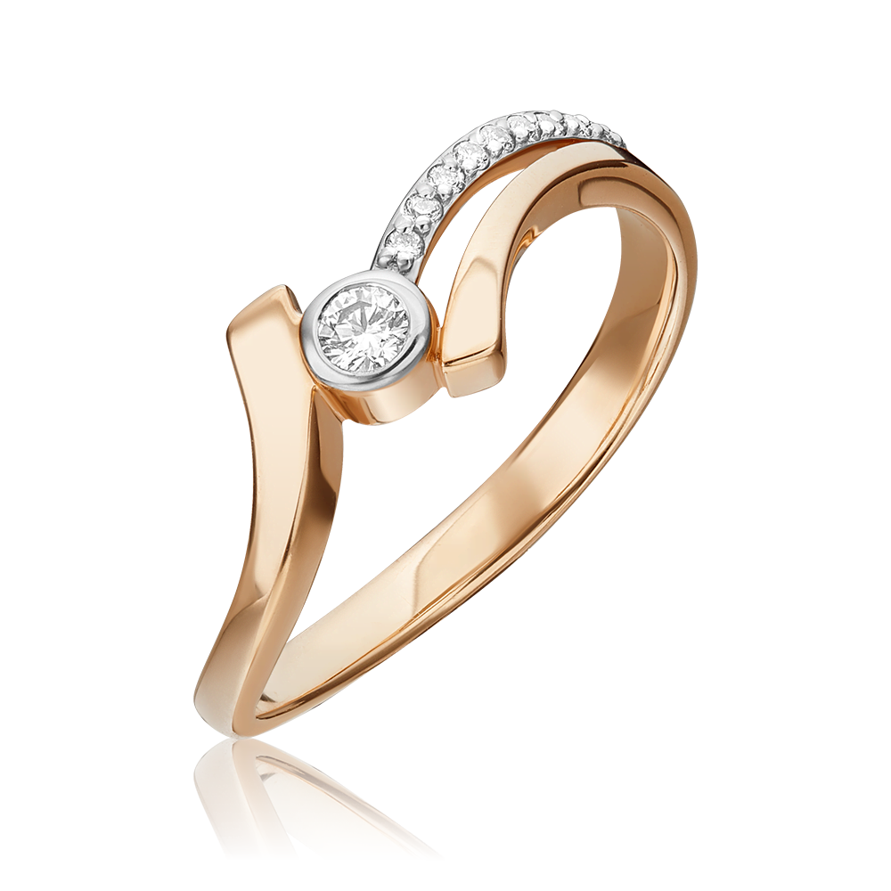 Кольцо из красного золота с бриллиантами 01-0753-00-101-1110-30