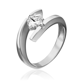 Кольцо из белого золота с фианитом 01-5337-00-501-1120-38