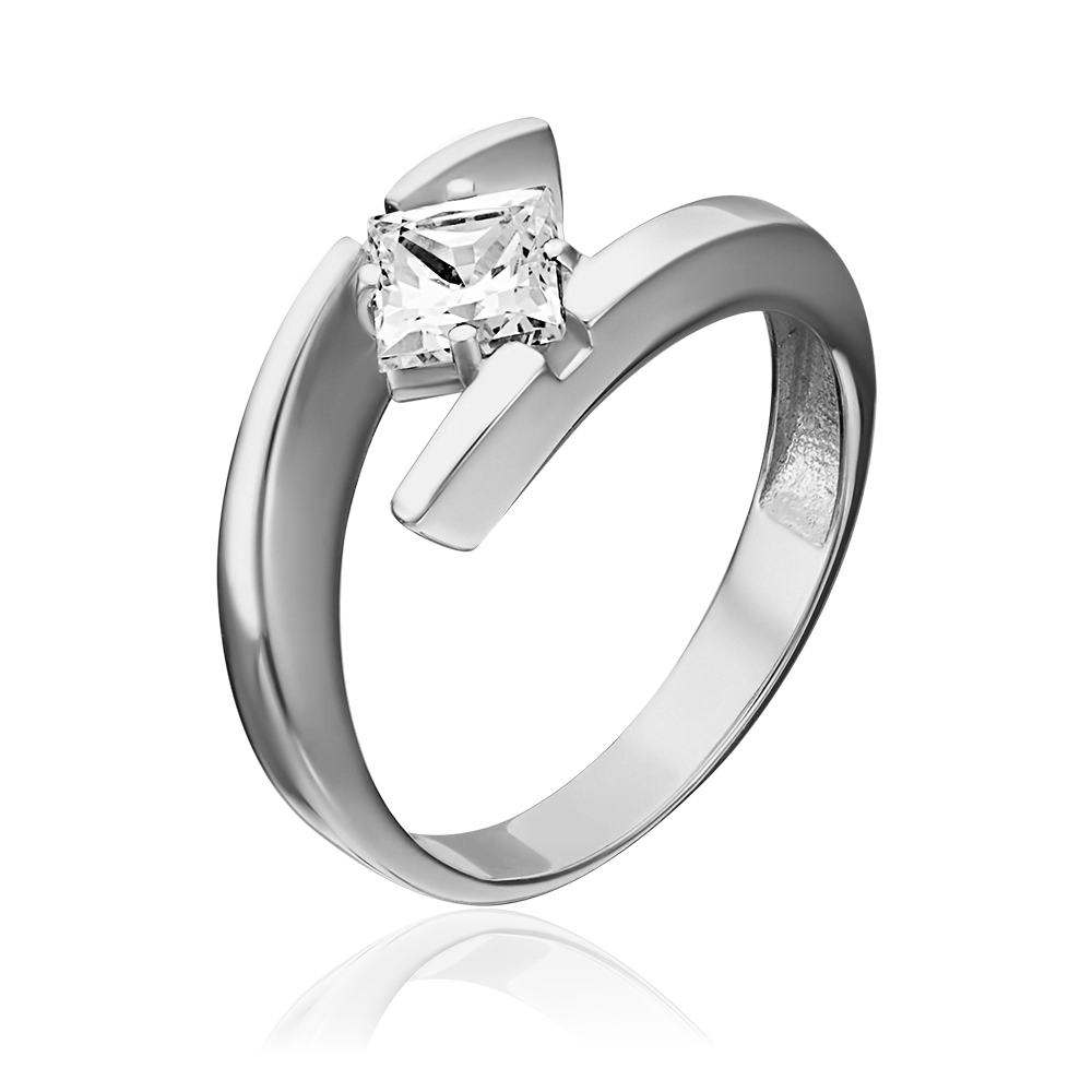 Кольцо из белого золота с фианитом 01-5337-00-501-1120-38